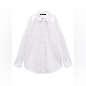 ZARA OVERSIZED POPLIN SHIRT WHITE - REF. 2605/030, size S